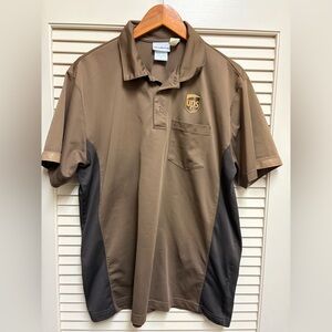 WearGuard UPS Polo Shirt Men’s Large Brown Uniform Performance Work Shirt Logo